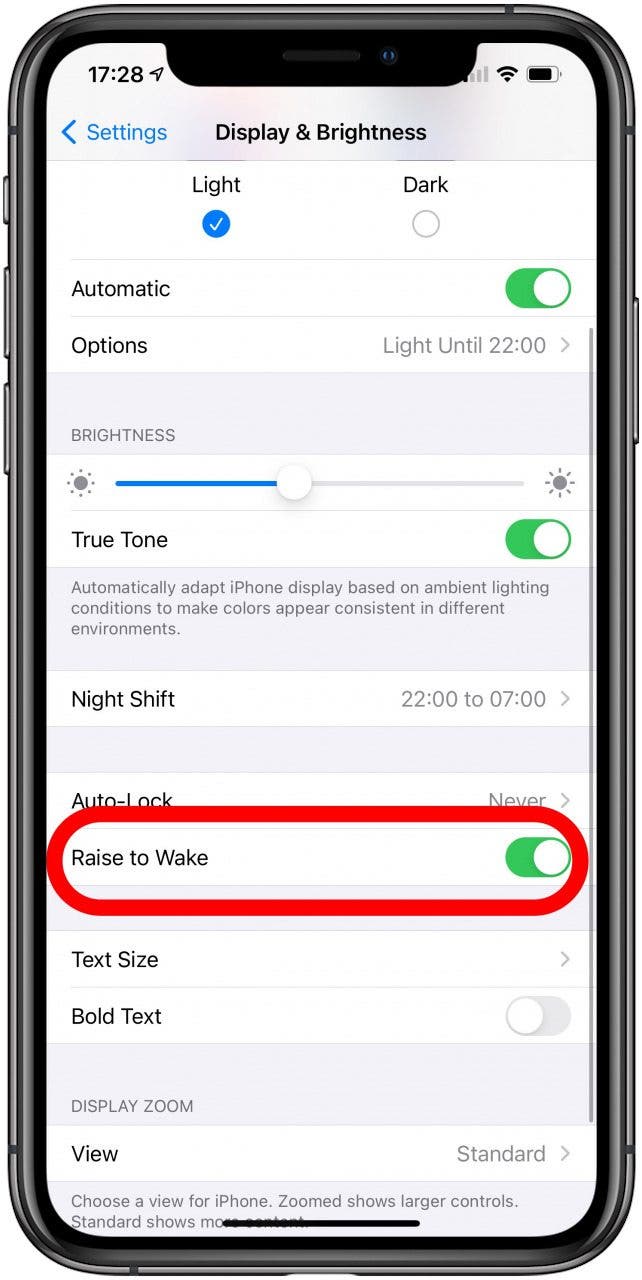 Toggle Augmenter pour réveiller