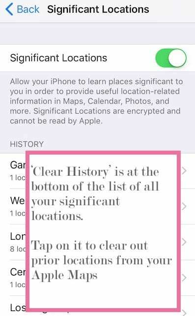 วิธีล้างประวัติตำแหน่งจาก Apple Maps