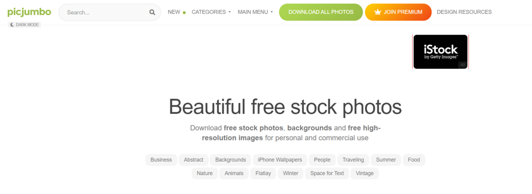 Picjumbo - Nejlepší bezplatné webové stránky s fotografiemi
