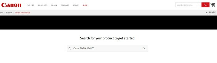 Αναζήτηση προγράμματος οδήγησης Canon PIXMA MX870