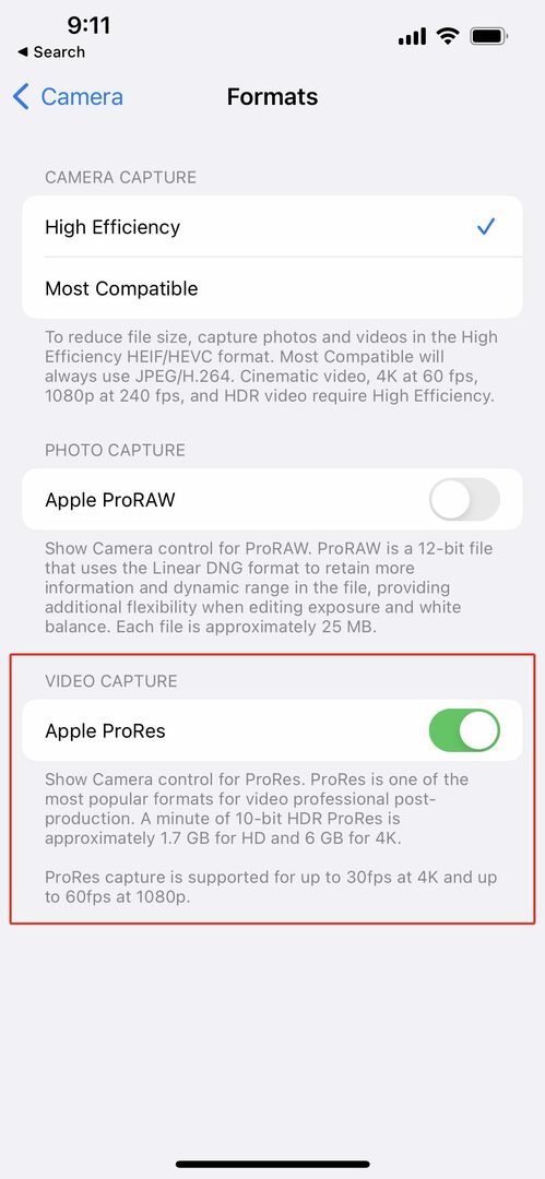 ProRes-videon tallentaminen iPhonessa Vaiheet 2