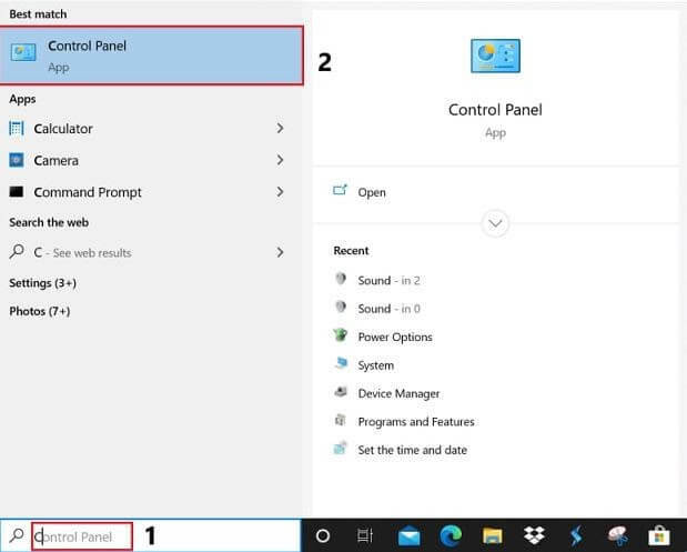 Ketik Panel Kontrol di Kotak Pencarian Windows