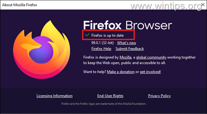 Oppdater Firefox