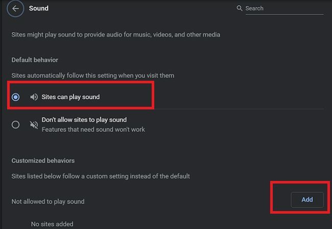 Chrome-Site-sound-settings