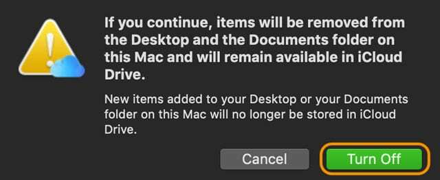 comutați sincronizarea iCloud pe desktop și documente pe Mac