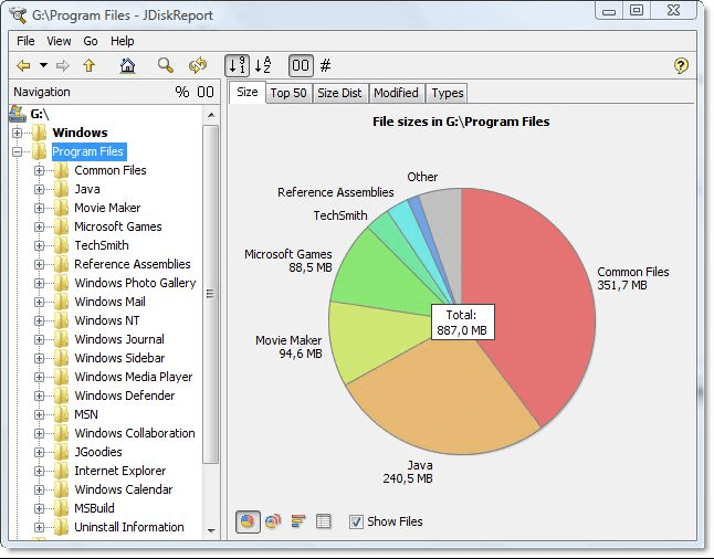 JDiskReport - Analyseur d'espace disque