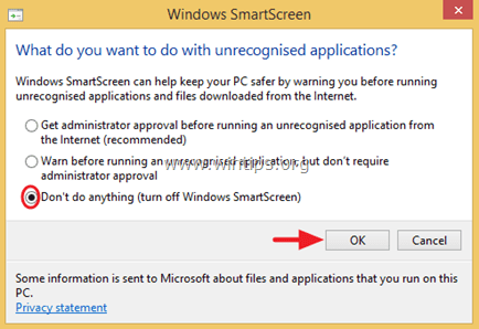 desligue o windows-smartscreen