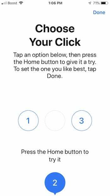 Sureguliuokite „iPhone“ pagrindinio mygtuko grįžtamojo ryšio intensyvumą