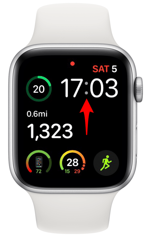 Apple Watch'ta dijital saati görün.