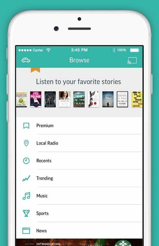 CarPlay rakendused – TuneIn raadio