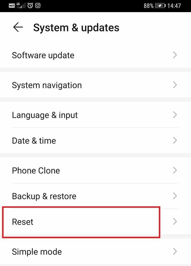 huawei mate 20 reset