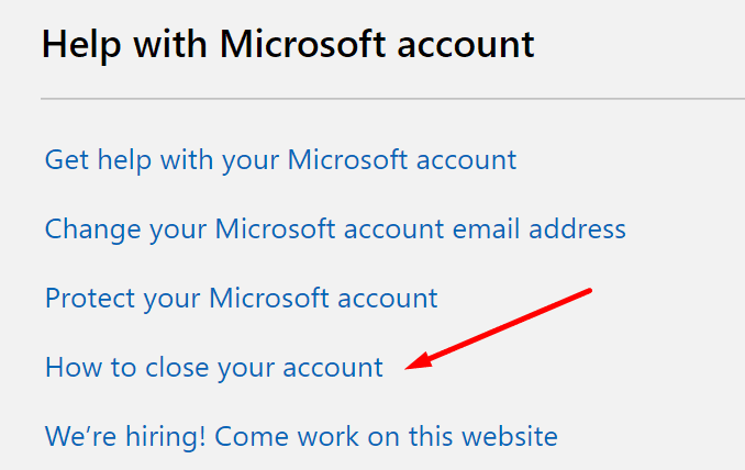 come chiudere l'account Microsoft?