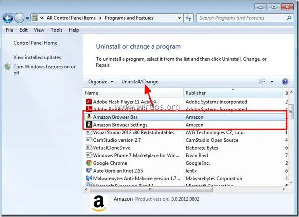 unistall-amazon-browser-bar