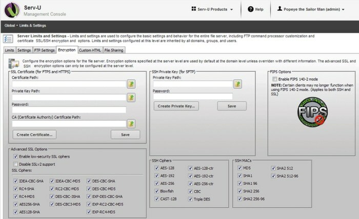 „SolarWinds Serv-U“ valdomas failų perdavimo serveris