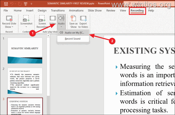 เพิ่มเสียงภายนอกและวิดีโอลงในงานนำเสนอ PowerPoint