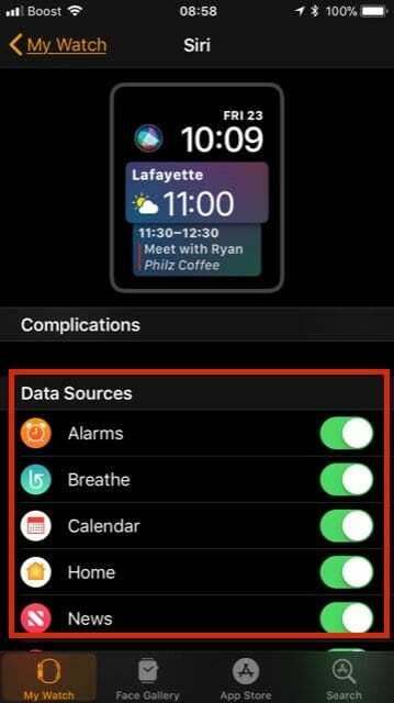Прилагођавање Сири Фаце-а на Аппле Ватцх-у