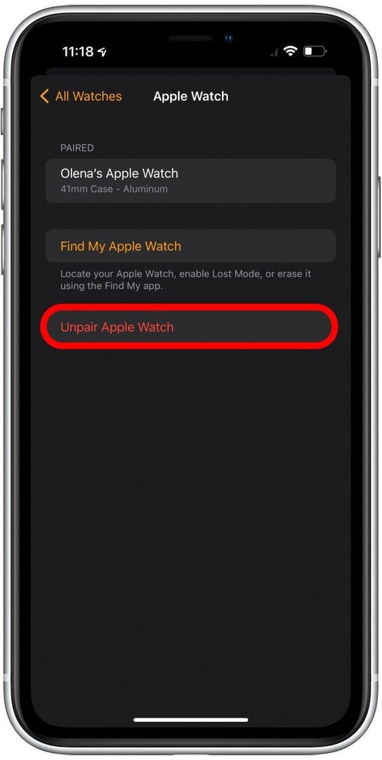Apple वॉच को अनपेयर करें