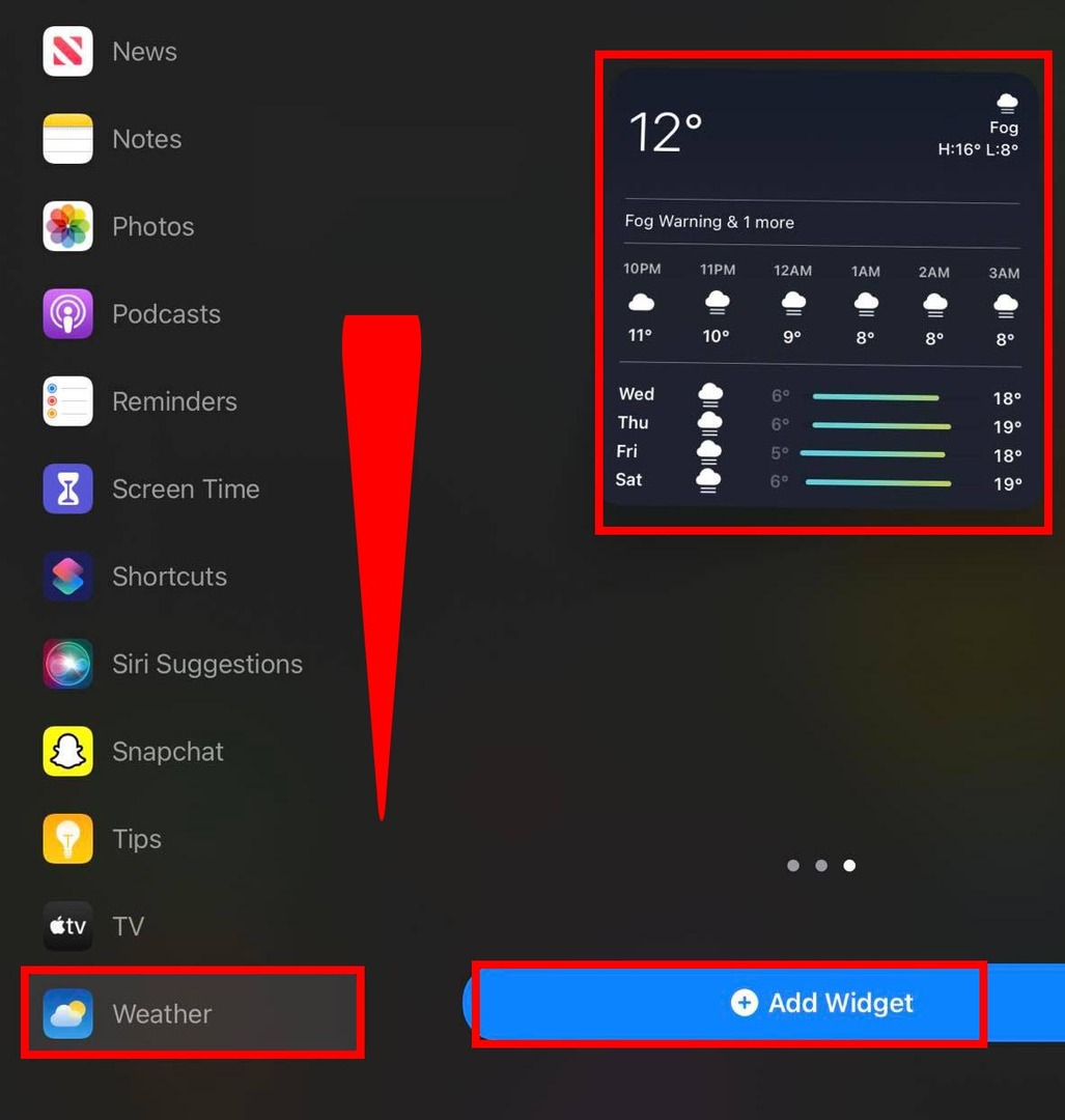 De iPhone Weather-widget toevoegen