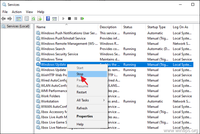 Hentikan Layanan Pembaruan Windows
