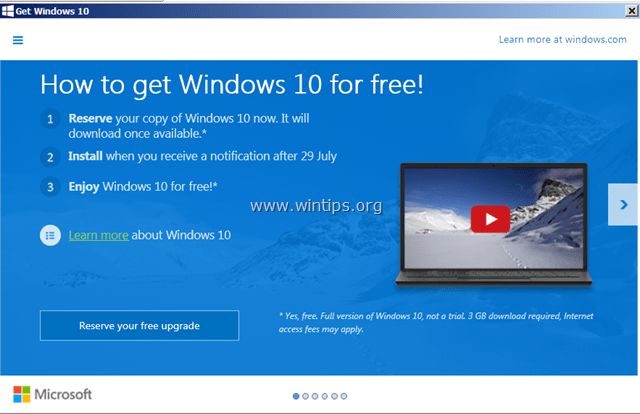 poista Hanki Windows 10 -ilmoitus