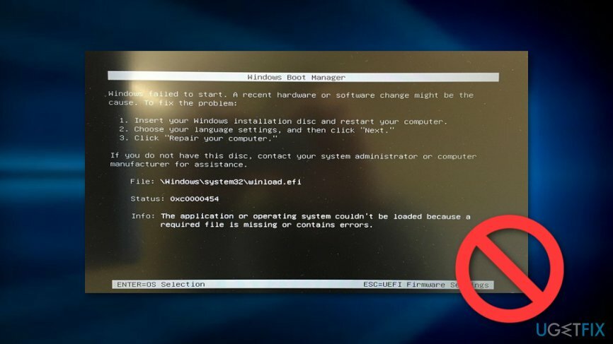 Исправить код ошибки конфигурации загрузки 0xc0000454 в Windows 10
