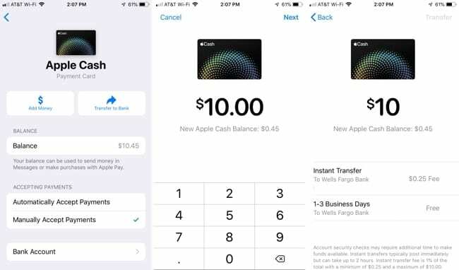 Apple Cash Transfer Banque iPhone
