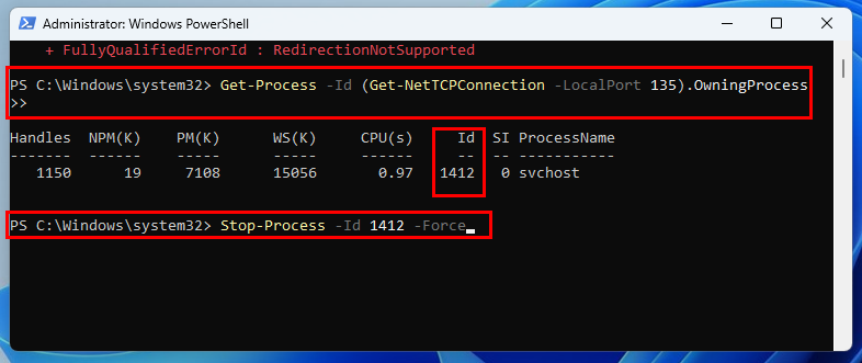 PowerShell kullanarak bağlantı noktasındaki bir işlemi nasıl sonlandıracağınızı öğrenin