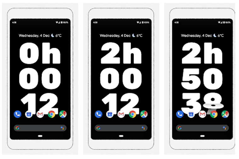 Screen Stopwatch App - Pentru a reduce dependența de smartphone-uri