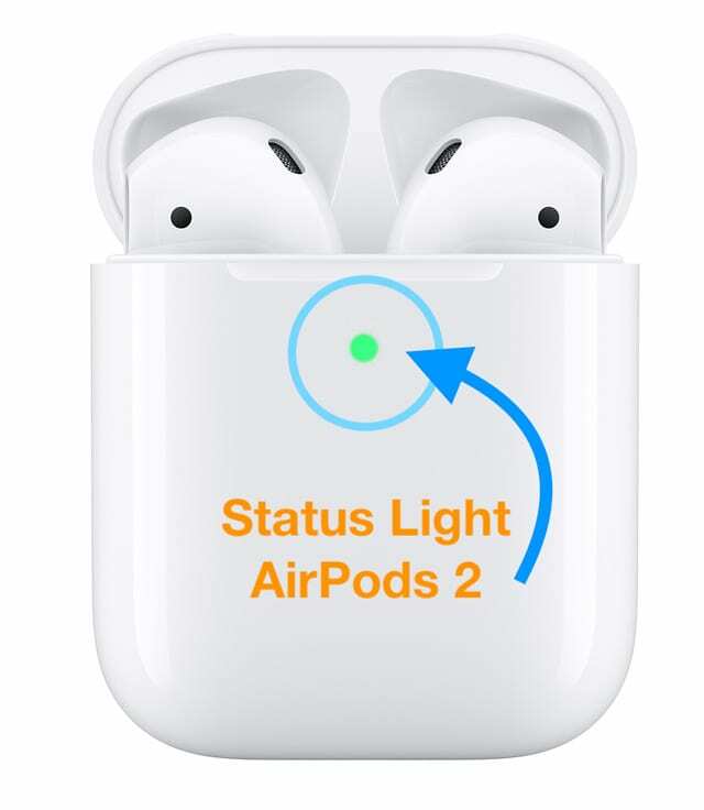 stavová kontrolka airpods 2