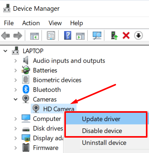 zaktualizuj system Windows sterownika aparatu 10