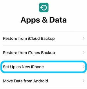 Configurar como novas opções do iPhone.