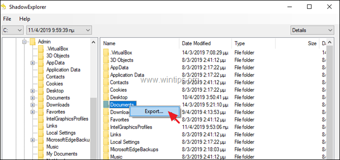 Windows 10 წინა ვერსიების აღდგენა - Shadow Explorer