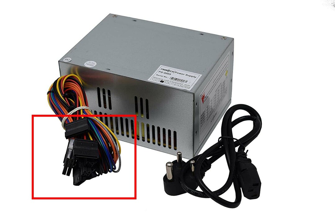 SATA barošanas savienotāji uz PSU (Foto: ar Amazon atļauju)