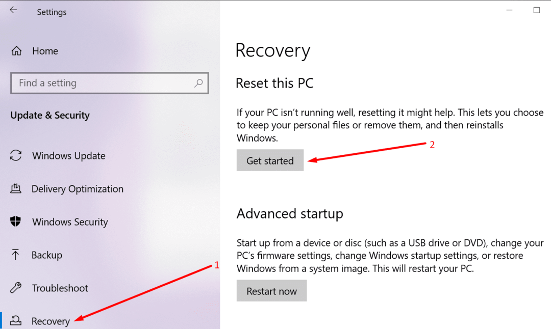 restablecer esta PC con windows 10