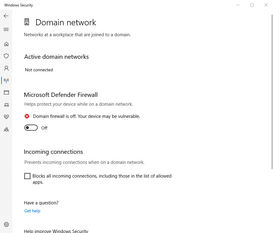 Desativar firewall do Microsoft Defender