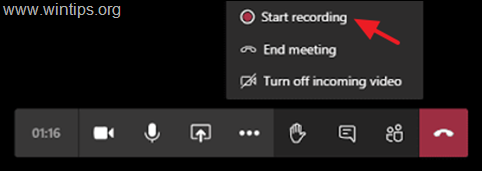 Enregistrer la réunion des équipes Microsoft