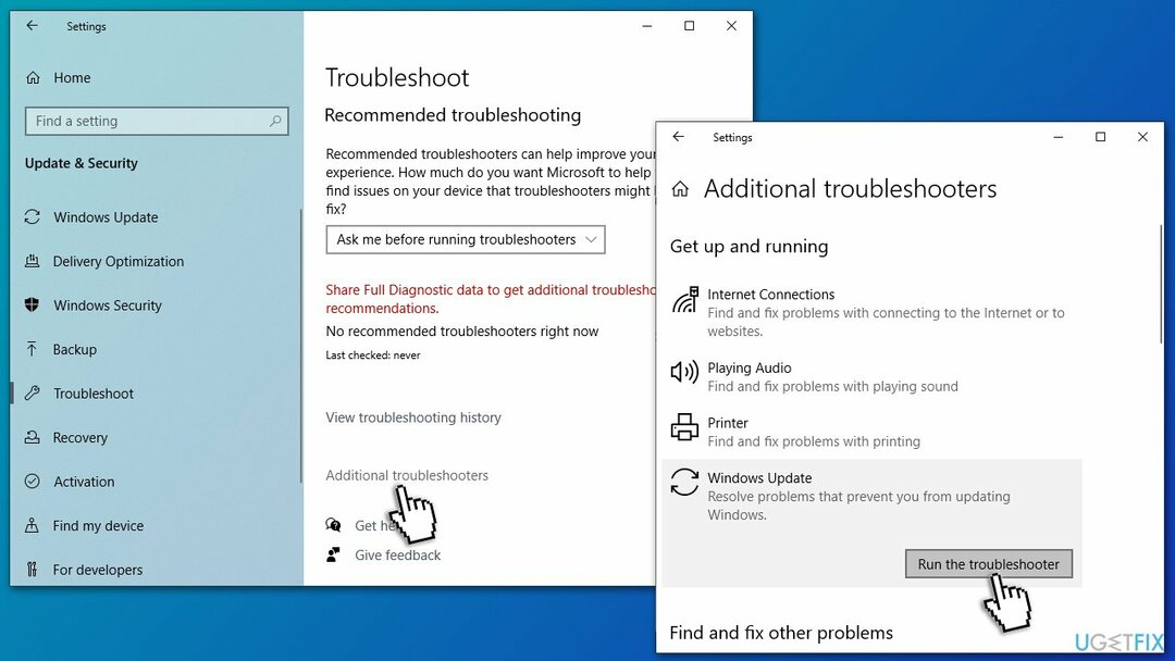 Führen Sie die Problembehandlung für Windows-Updates aus