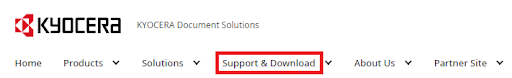 Wsparcie i pobieranie Kyocera