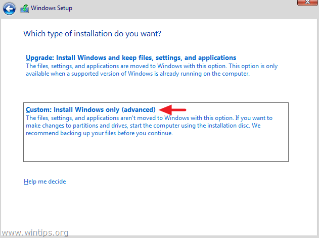 benutzerdefinierte Windows-Installation
