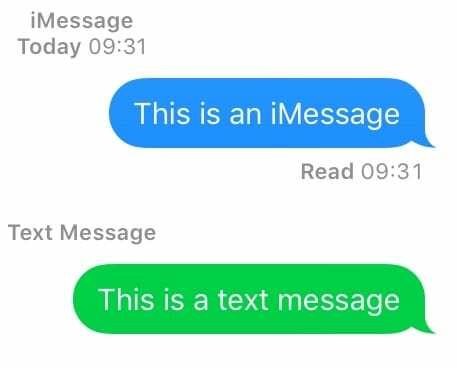 iMessage ورسالة نصية في الرسائل