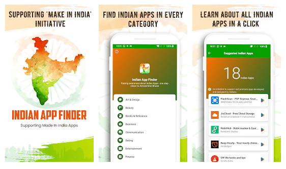Indian App Finder - Categorie popolari di app Made in India