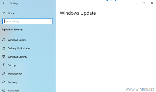 ИСПРАВИТЬ проблему с пустым экраном Центра обновления Windows в Windows 10. 