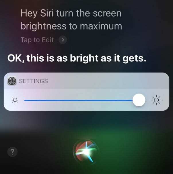 use siri para aumentar el brillo de la pantalla en el iPhone