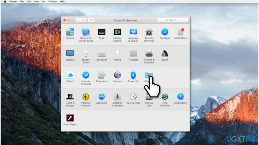 Abra la configuración para comenzar a compartir la pantalla de Mac