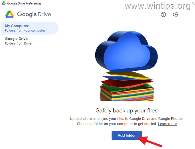 Sauvegarder des photos locales avec Google Drive pour ordinateur