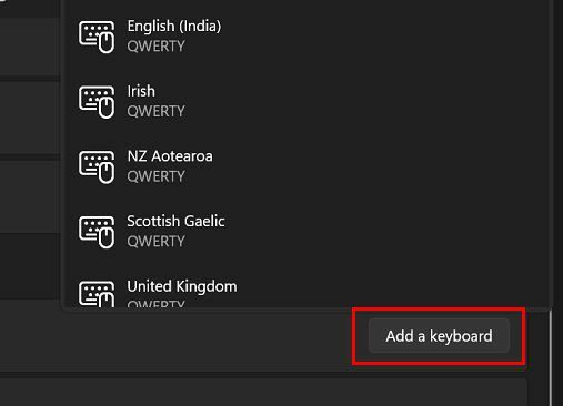 Přidejte sadu klávesnice pro Windows 11