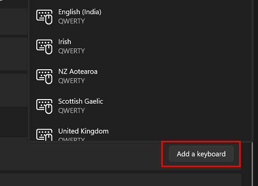 Tambahkan paket keyboard Windows 11