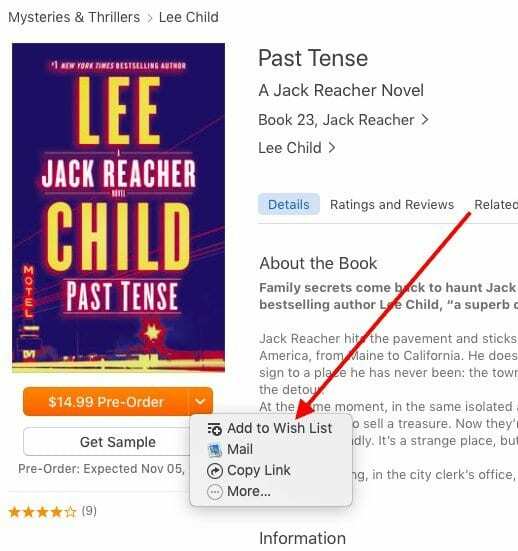 Menambahkan Buku ke WishList di macOS Mojave