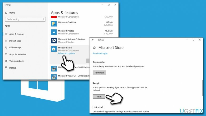 Setel ulang Microsoft Store