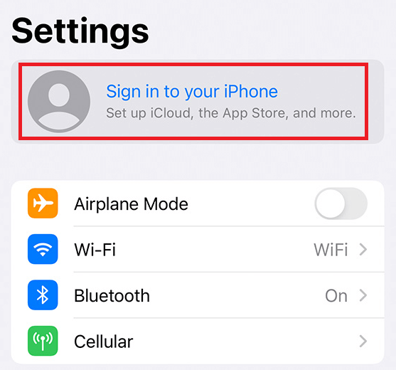 Faça login no seu iPhone